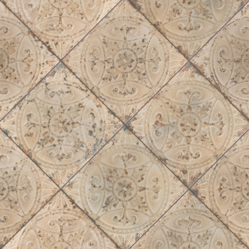 Saja Vintage 13" x 13" Ceramic Patterned Wall & Floor Tile