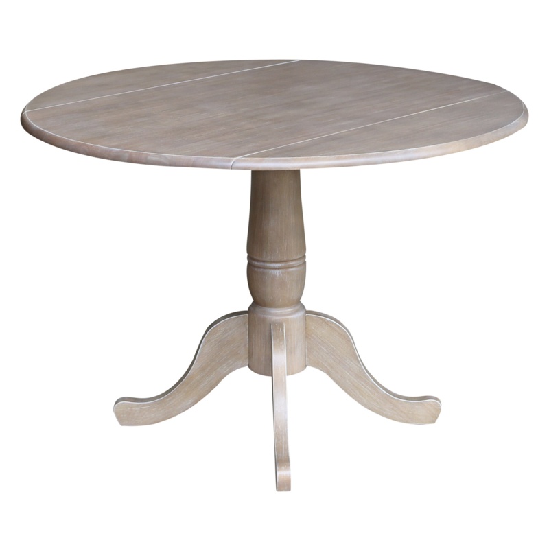 Sakamoto Drop Leaf Solid Wood Pedestal Dining Table