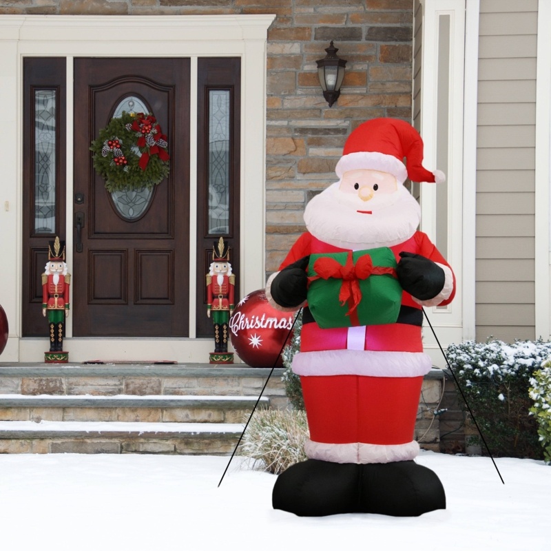 Santa with Present Inflatable