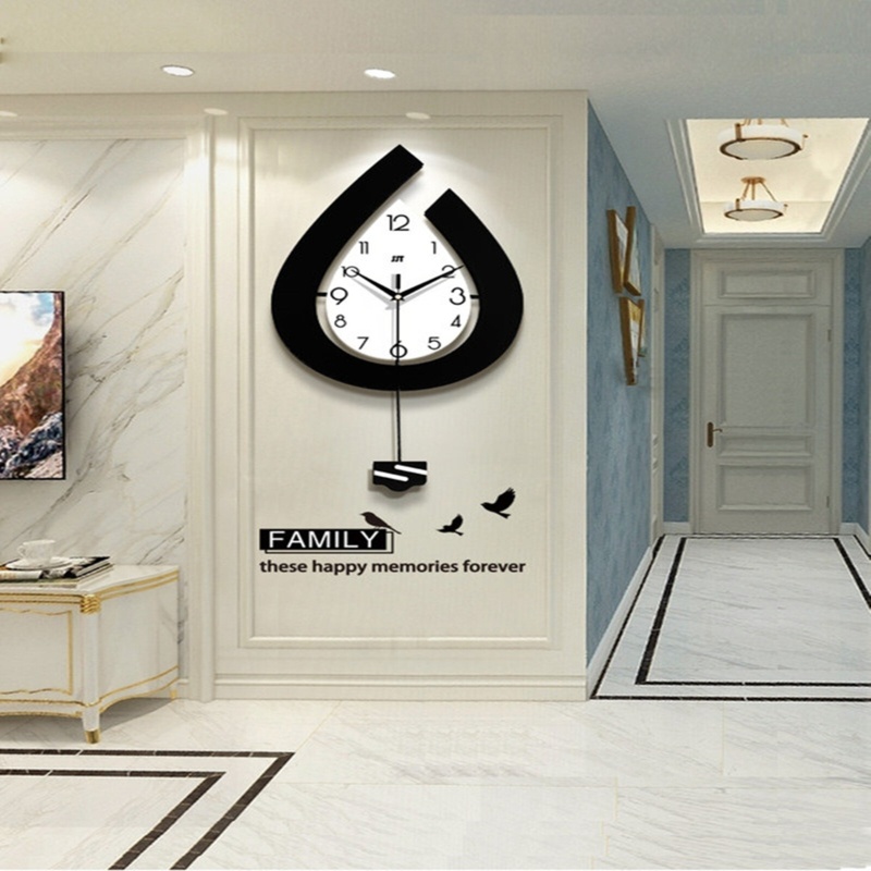 Sanyu Black Water Drop Wall Clock