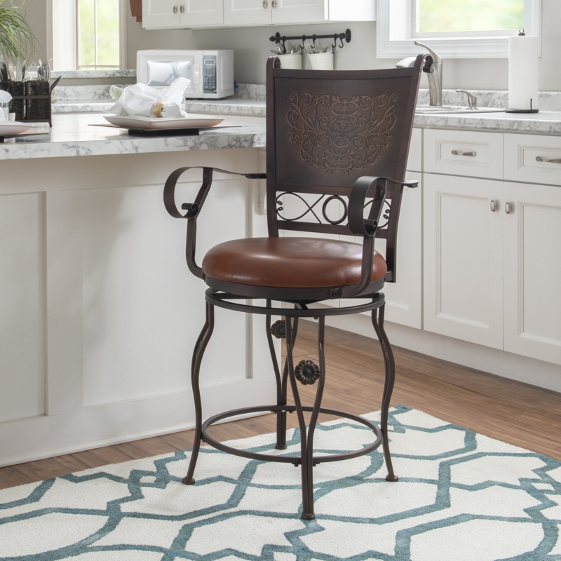Sasun Upholstered Swivel Counter/Bar Stool