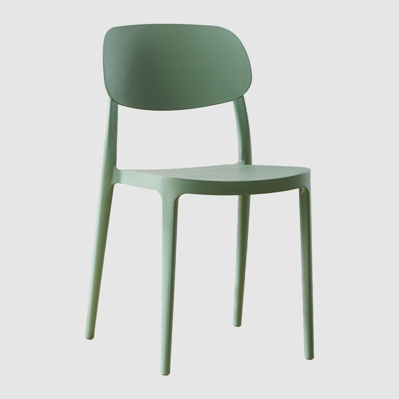 Scandinavian Plastic Armless Dining Chairs Stackable Open Back Side Chair - Black / 1 Piece