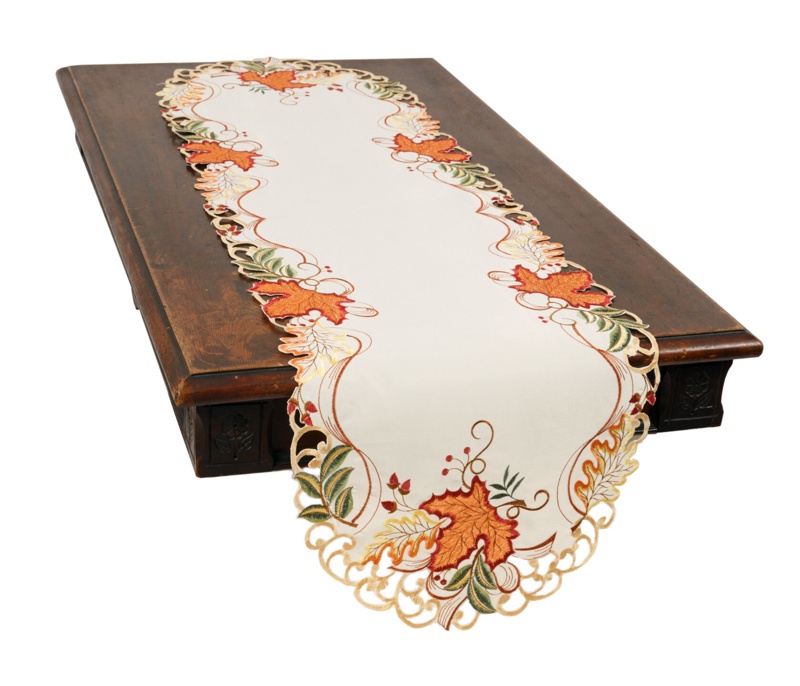 Schumacher Oval Floral Thanksgiving Polyester Table Runner