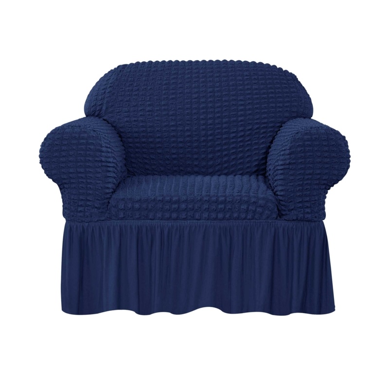 Seersucker Box Cushion Armchair Slipcover