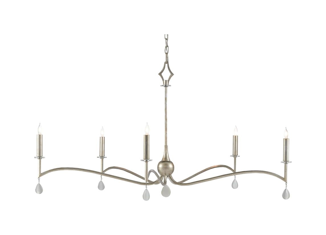 Serilana Chandelier - Finish: Antique Silver Leaf, Natural