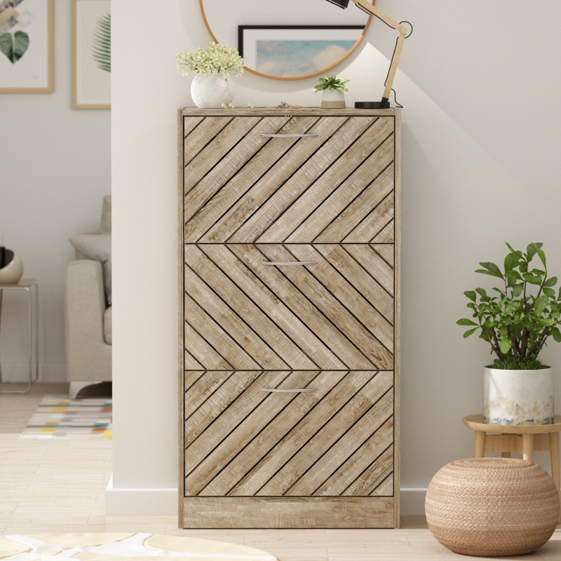 Shoe Storage Cabinet With 3 Drawers