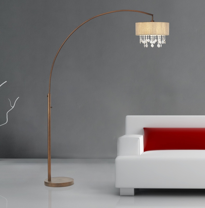 Sigourney 81'' Antique Bronze Arched/Arc Floor Lamp