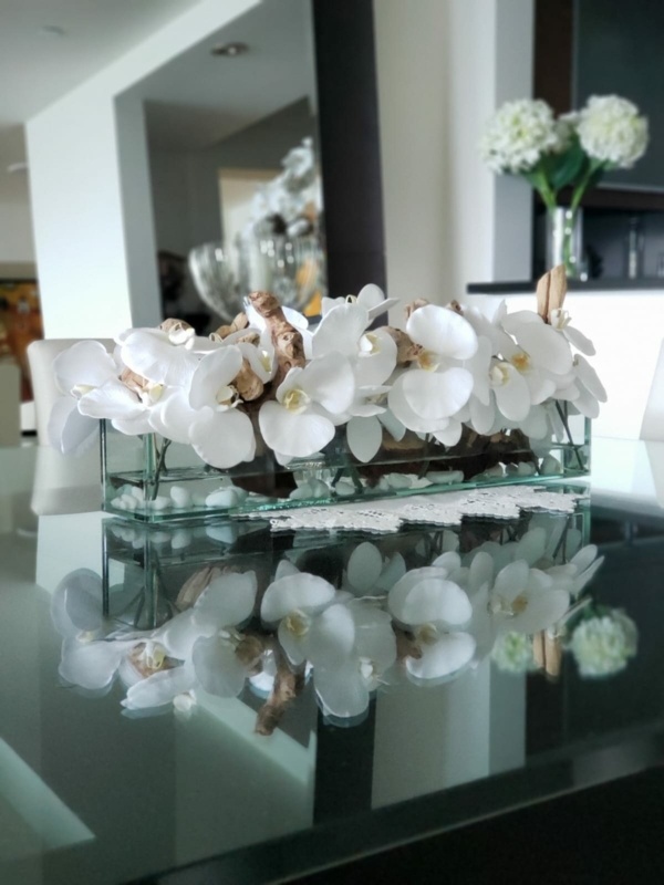 Silk Orchid Arrangement in Planter