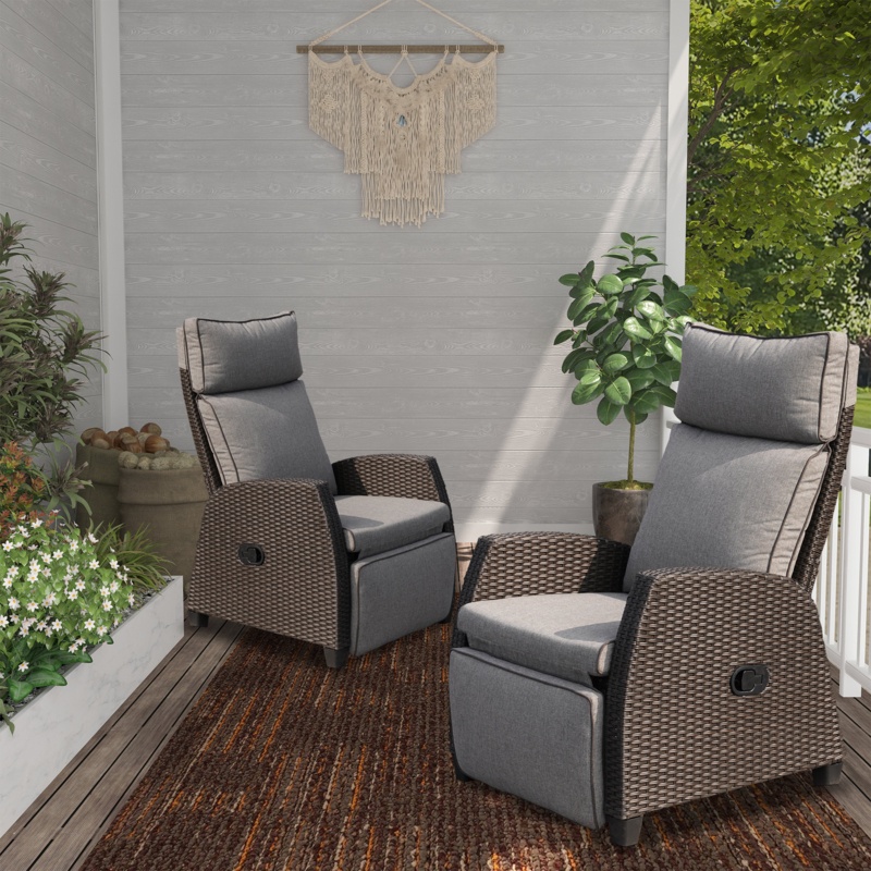 Sisto Zerline Recliner Patio Chair with Cushions