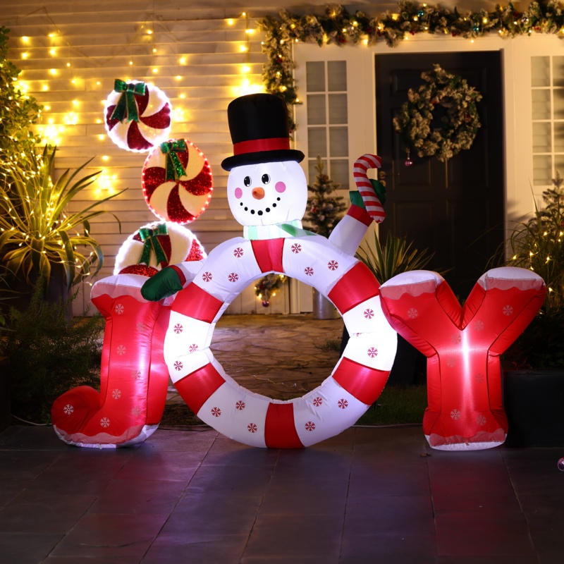 Snowman Joy with LED Lights Inflatable
