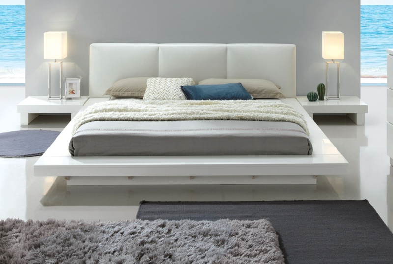 Solid Wood Tufted Upholstered Platform Bed