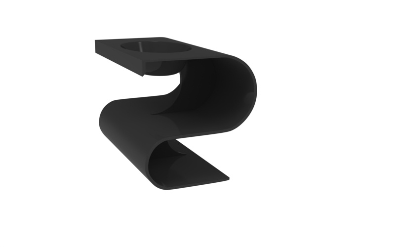 Soprano 36" Wall Mounted Modern S-Shaped Bathroom Sink