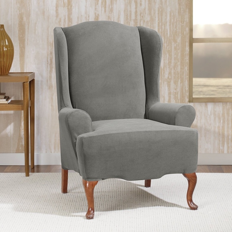 Stretch Morgan T-Cushion Wingback Slipcover