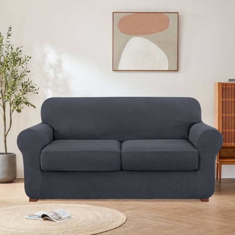Stretch Separate Box Cushion Loveseat Slipcover