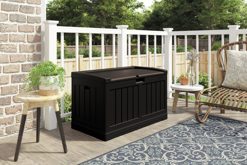 Suncast 50 Gallon Water Resistant Deck Box in Java