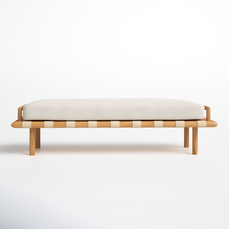 Sveta Linen Blend Upholstered Bench