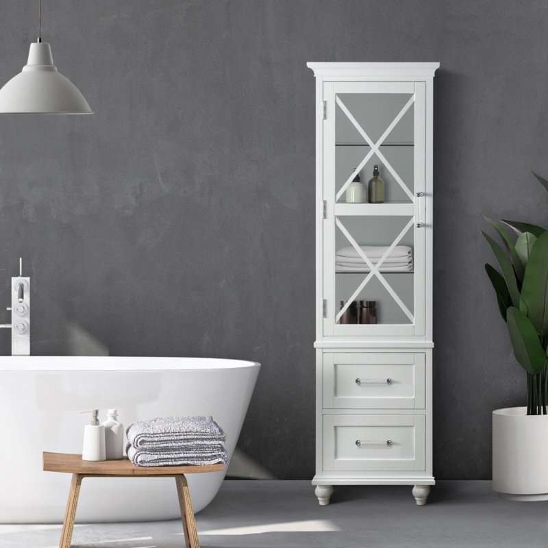 Teamson Home Blue Ridge Linen Cabinet with Drawers