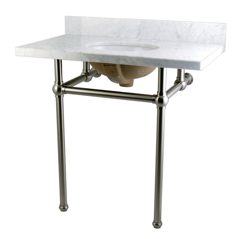 Templeton Ceramic 36" Console Bathroom Sink with Overflow