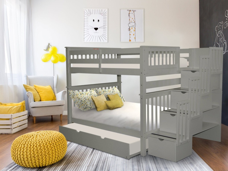 Tena Kids Bunk Bed with Trundle with Drawers