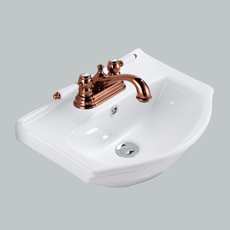 The Renovators Supply Inc. 17.75'' White Porcelain U-Shaped Wall Mount Bathroom Sink with Overflow