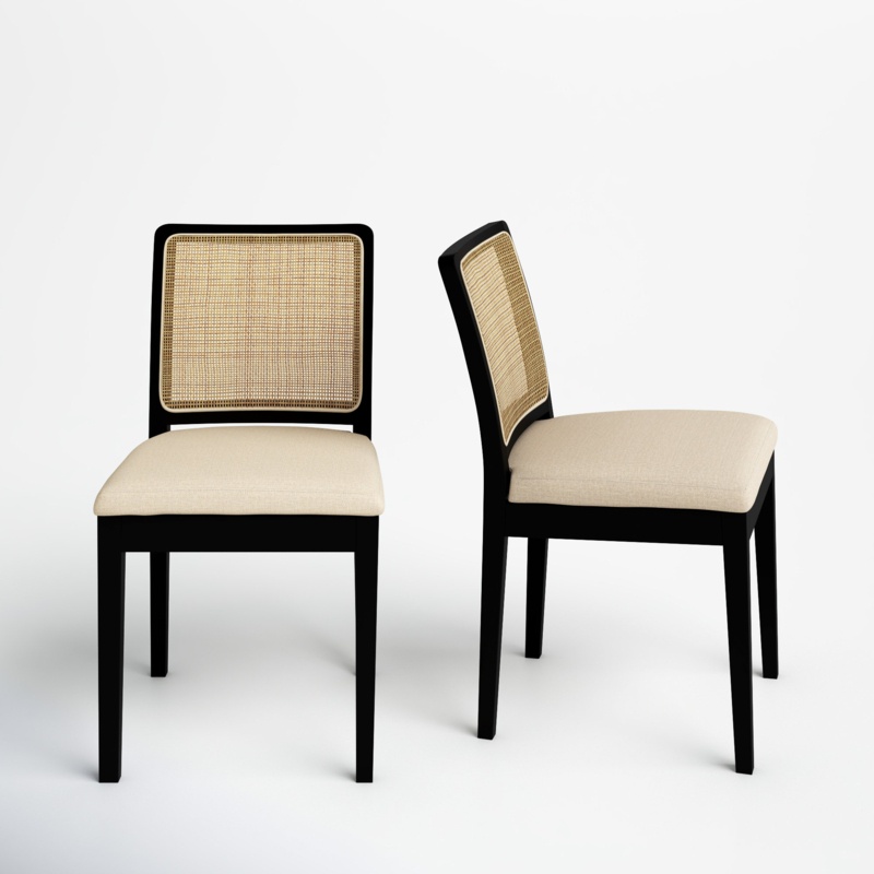 Torrian Cotton Solid Back Side Chair