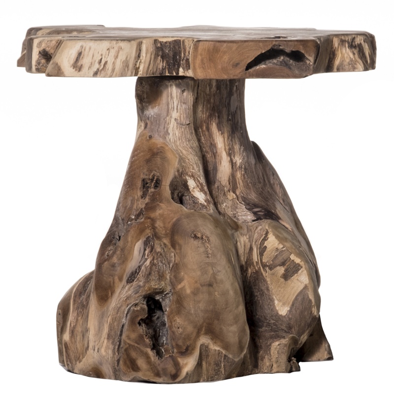 Trafton Solid Wood Tree Stump End Table