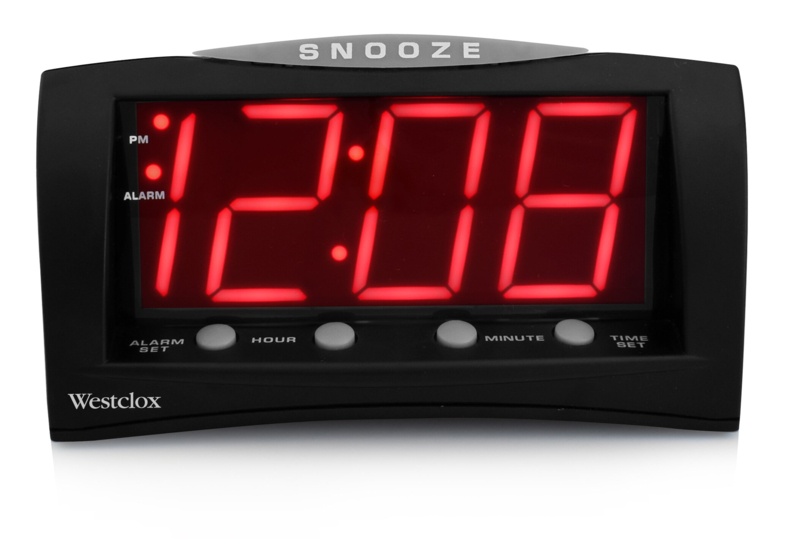 Triad Modern & Contemporary Digital Electric Tabletop Clock with Alarm in Black