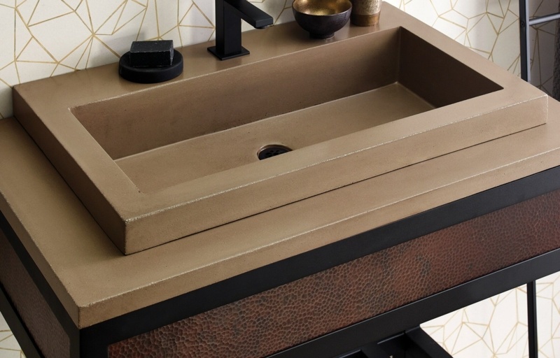 Trough Handmade Rectangular Drop-In Bathroom Sink