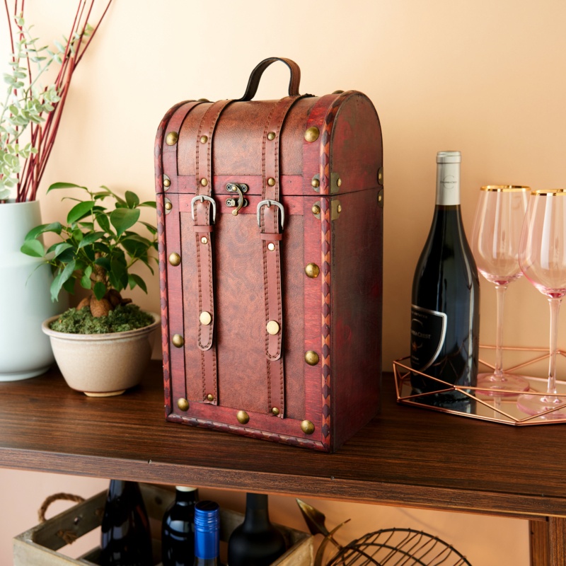 Twine Chateau 2 Bottle Antique Wine Box