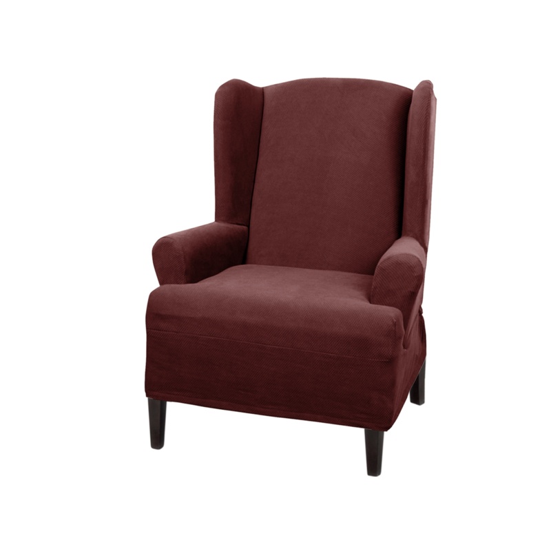 Ultra-Soft Stretch T-Cushion and Box Cushion Wingback Slipcover