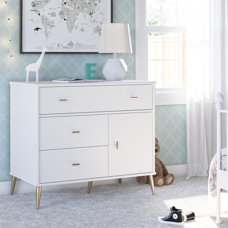 Valentina Asymmetrical 3 Drawer / 1 Door Dresser