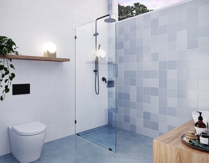 Vela 34 in. x 78 in. Fully Frameless Single Fixed Shower Panel