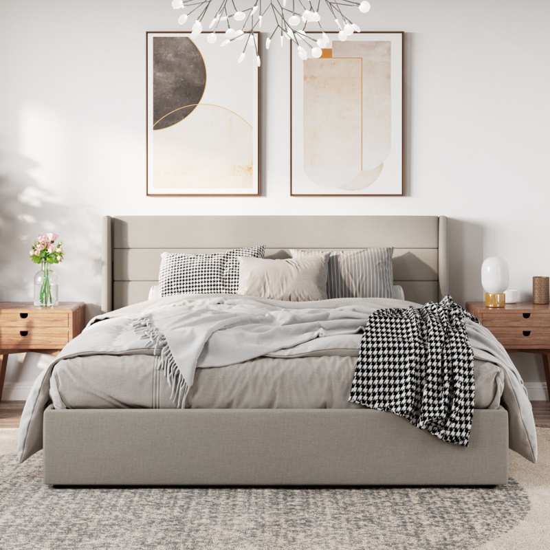 Verdugo Hydraulic Lift Up Storage Upholstered Platform Bed