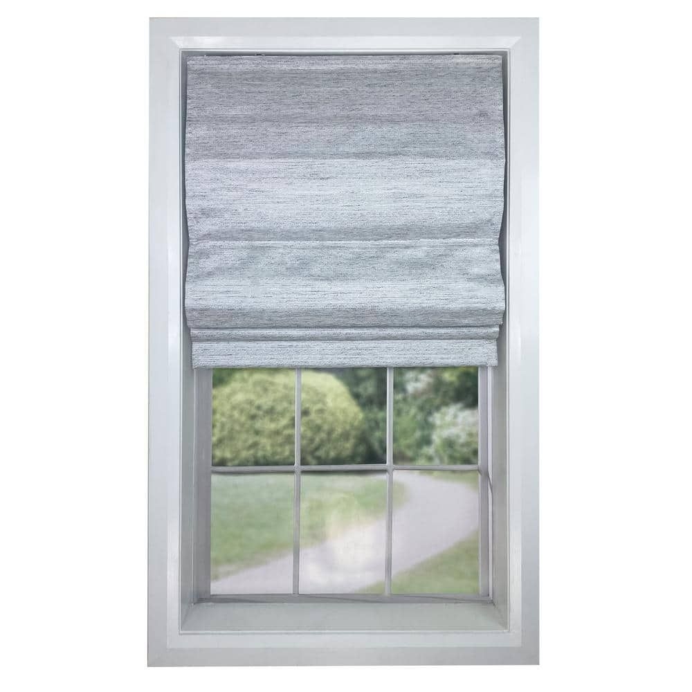 Versailles Home Fashions Stone Cordless Blackout Polyester Roman Shades - 36 in. W x 63 in. L, Grey