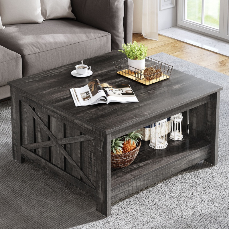 Vesely Farm House 4 Legs Coffee Table With Storage