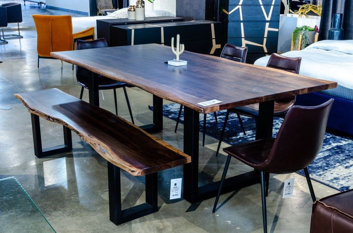 Vig Furniture Modrest Taylor Modern Live Edge Wood Dining Bench