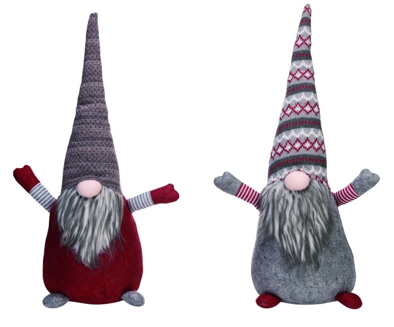 Walter Christmas Plush Gnome Fabric 2 Piece Weighted Floor Stop Set