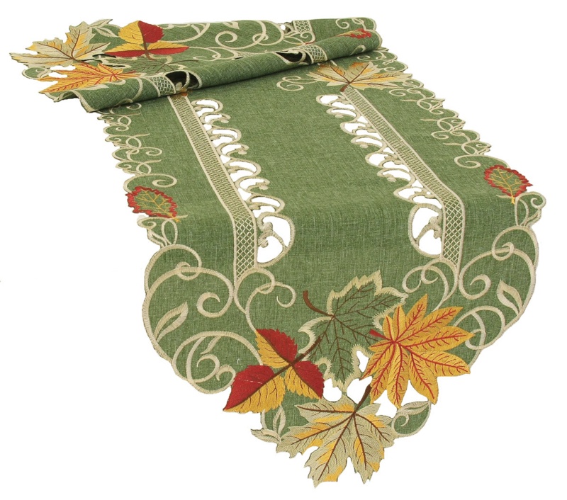 Weiler Rectangle Leaves Thanksgiving Polyester Table Runner