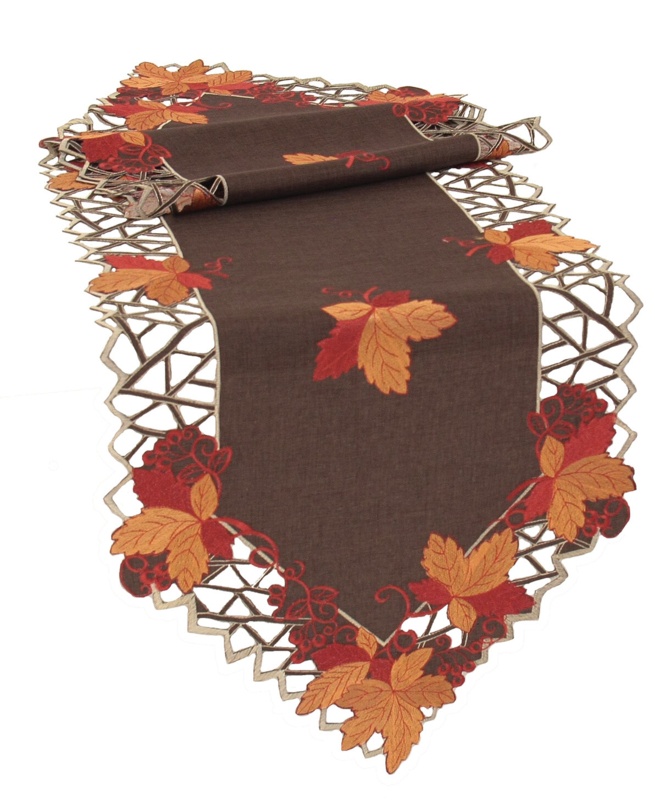 Weinberger Rectangle Leaves Thanksgiving Polyester Table Runner