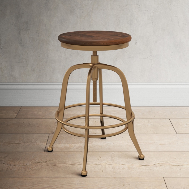 Whalen Solid Wood Adjustable Height Counter Stool
