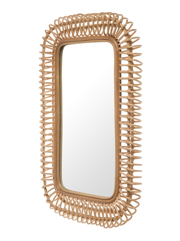 Whitcomb Rectangle Rattan Wall Mirror