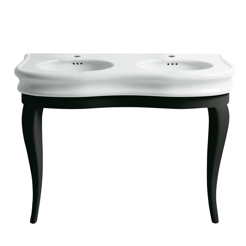 Whitehaus Collection China Series 31.25'' Tall White Vitreous China Oval Console Bathroom Sink with Overflow