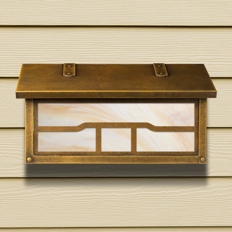 Winterbourne Down Brass Wall Mounted Mailbox