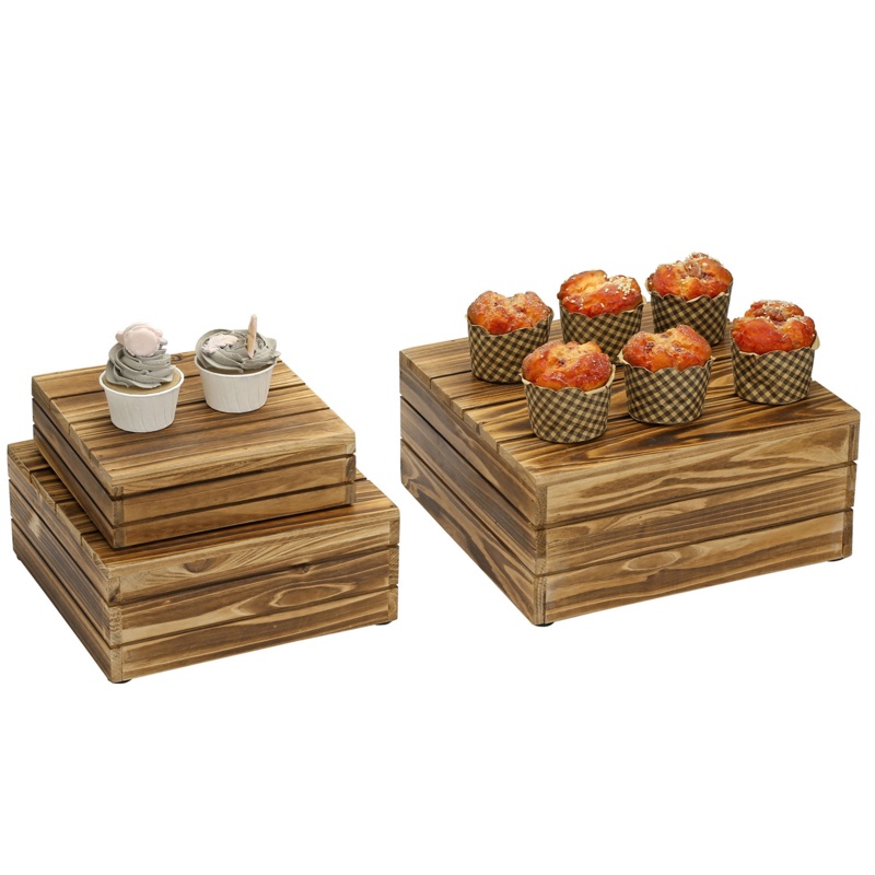 Wood 3 Cake Stand