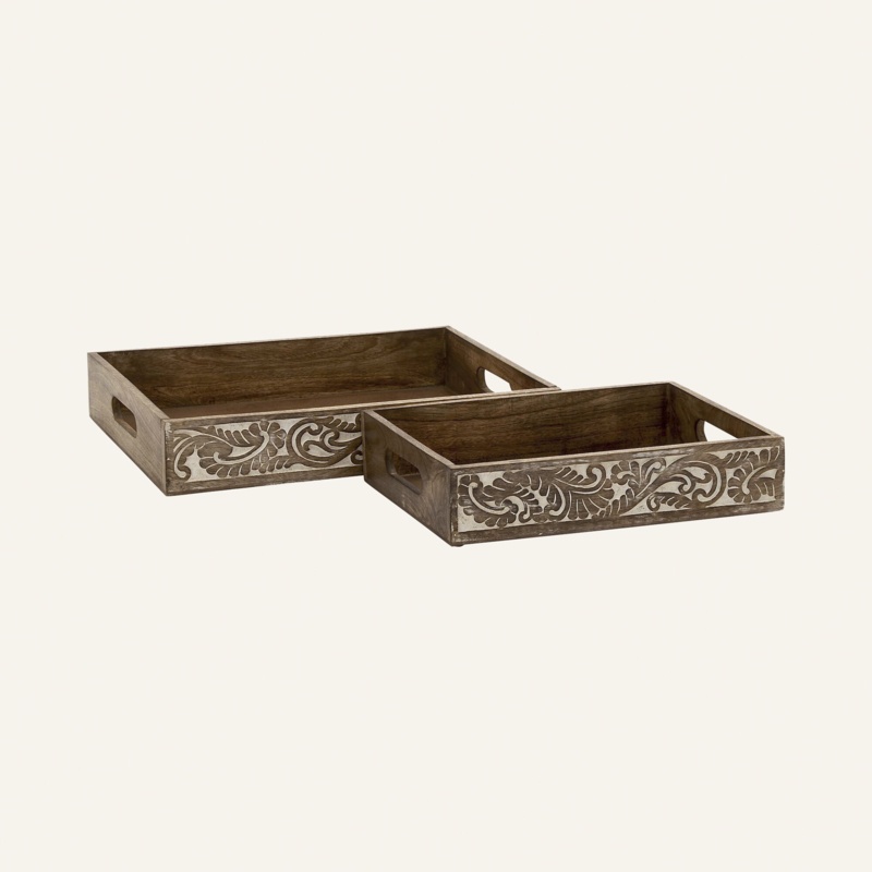 Wood Tray - Set of 2