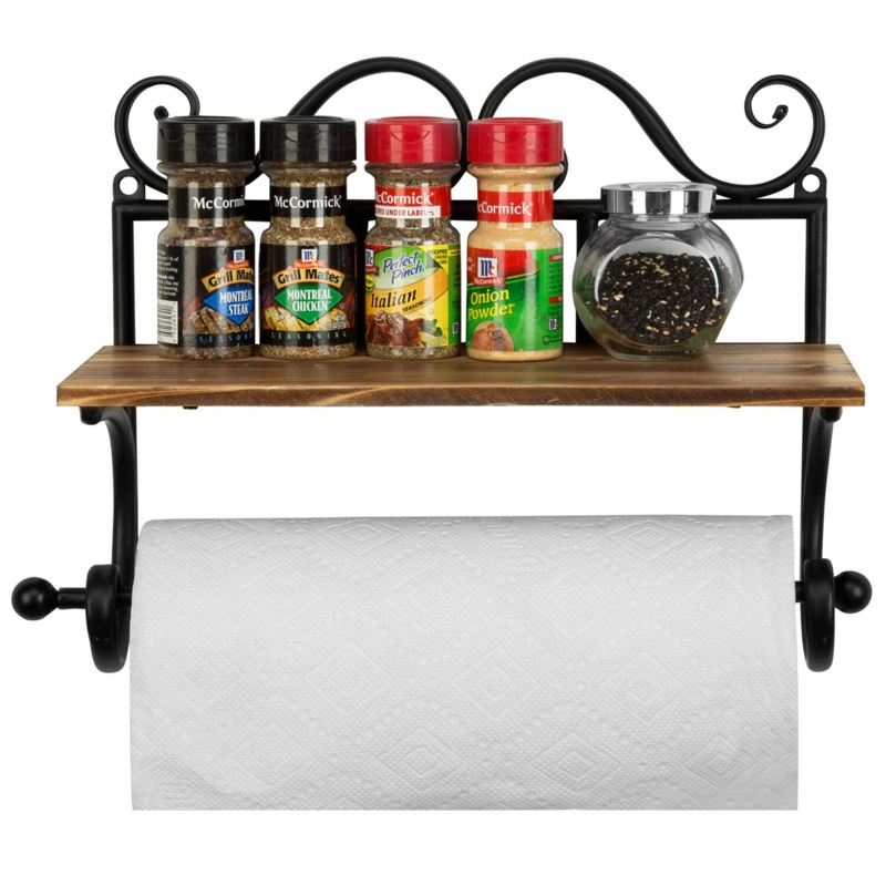 Wood Wall / Under Cabinet Mounted Paper Towel Holder