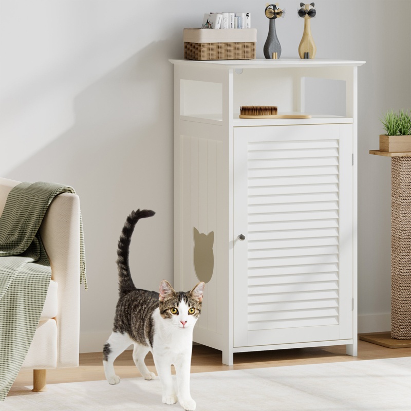 Wooden Cat Litter Box Enclosure