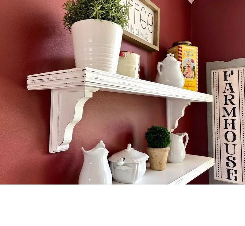 Wooden corble Wall shelf Corbel Shelf Floating Shelf cell  / Rustic Shelf with Corbels / Farmhouse Shelf / Coat Shelf / Kitchen Shelf /