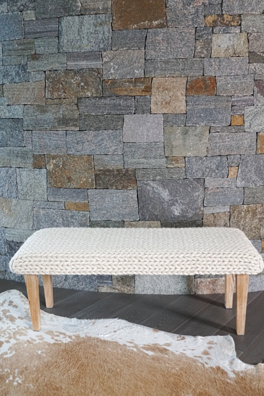 Wool Upholstered Bench