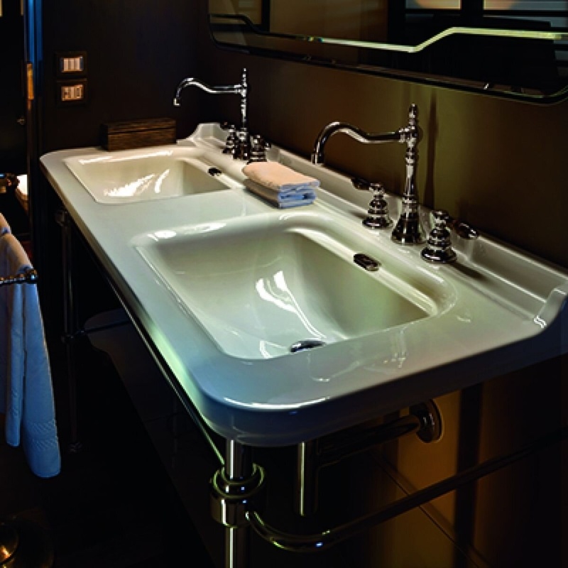 WS Bath Collections Waldorf 21.7'' Glossy White/Chrome Ceramic Rectangular Bathroom Sink with Overflow